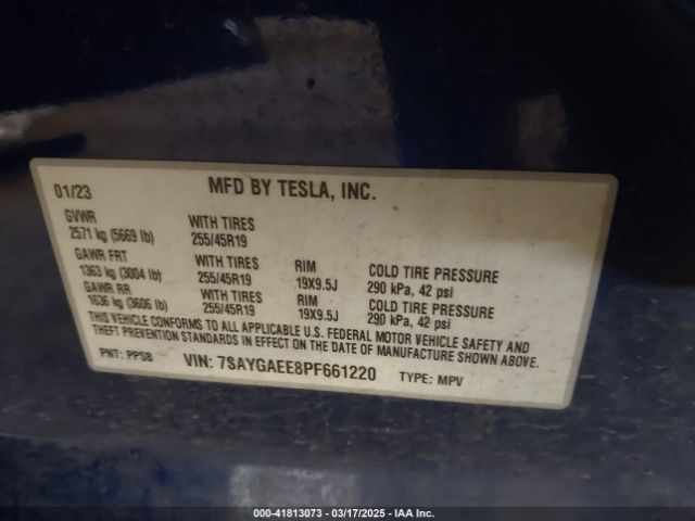 7SAYGAEE8PF661220 Tesla Model Y Awd/long Range Dual Motor All-wheel Drive