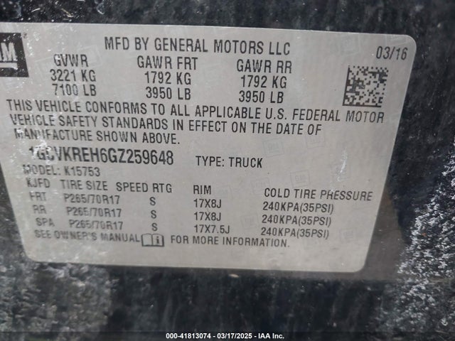 1GCVKREH6GZ259648 Chevrolet Silverado 1500 1lt