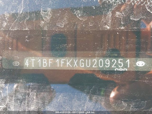 4T1BF1FKXGU209251 Toyota CAMRY SE