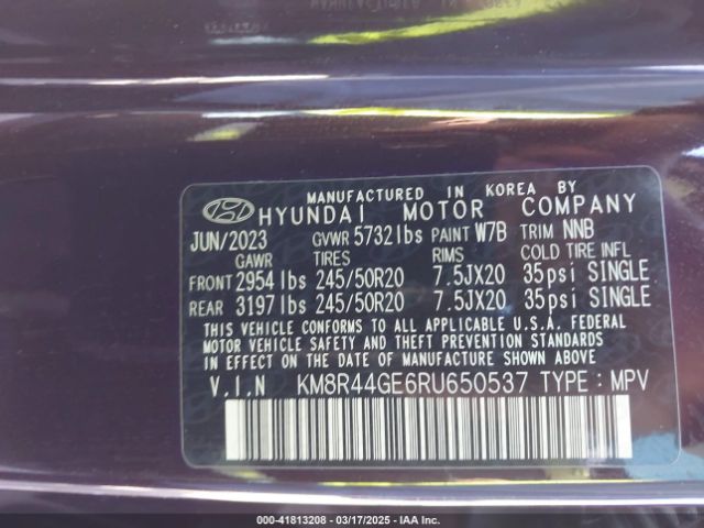 KM8R44GE6RU650537 Hyundai Palisade Sel