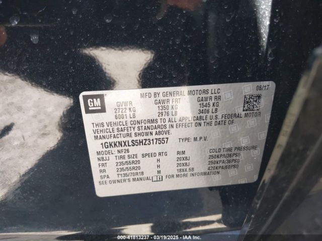 1GKKNXLS5HZ317557 GMC Acadia Denali