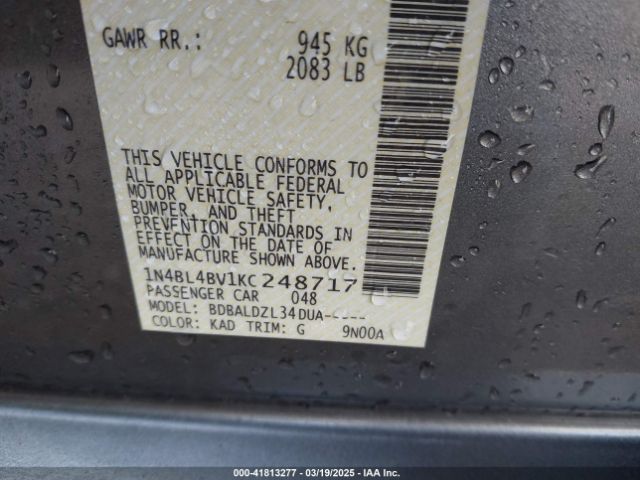 1N4BL4BV1KC248717 Nissan Altima 2.5 S