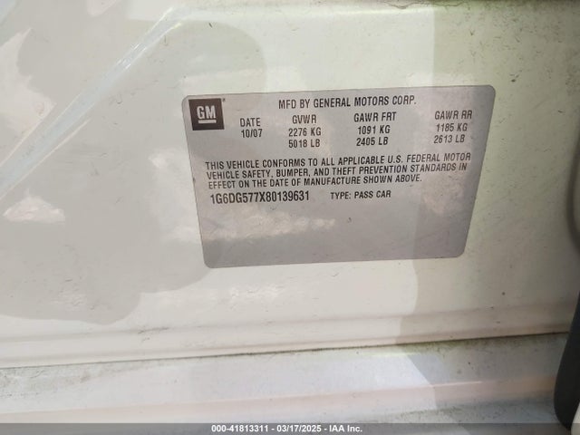2008 CADILLAC CTS 1G6DG577X80139631 Photo 8