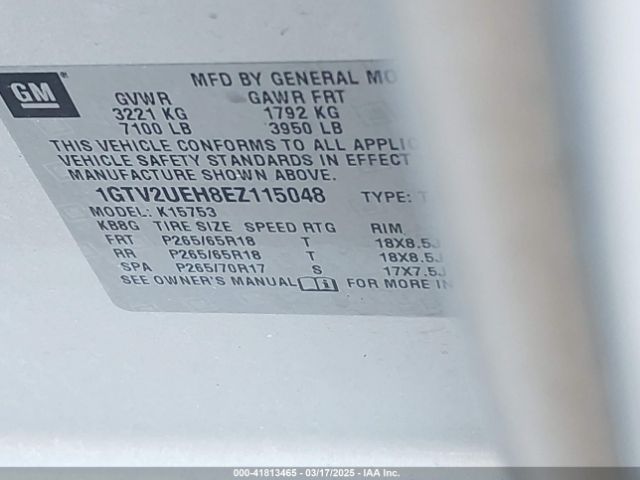 1GTV2UEH8EZ115048 GMC Sierra 1500 Sle