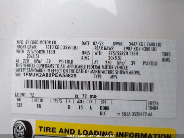 1FMJK2A80PEA55829 Ford Expedition Limited Max