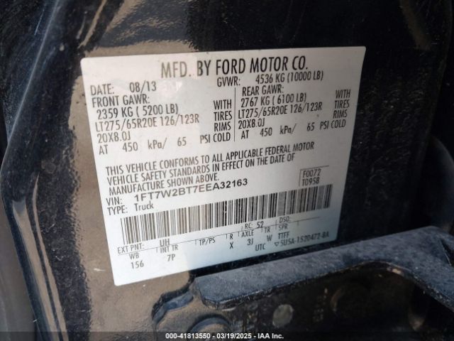 1FT7W2BT7EEA32163 Ford 2014