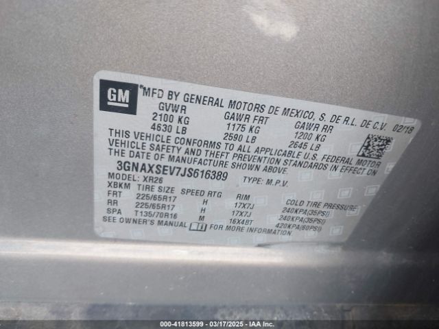 2018 CHEVROLET EQUINOX 3GNAXSEV7JS616389 Photo 8