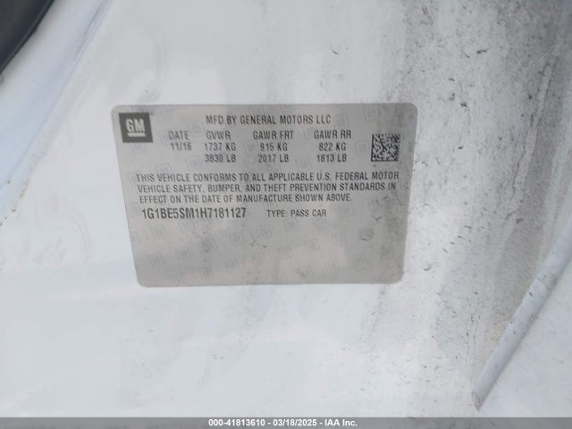 1G1BE5SM1H7181127 Chevrolet Cruze Lt Auto