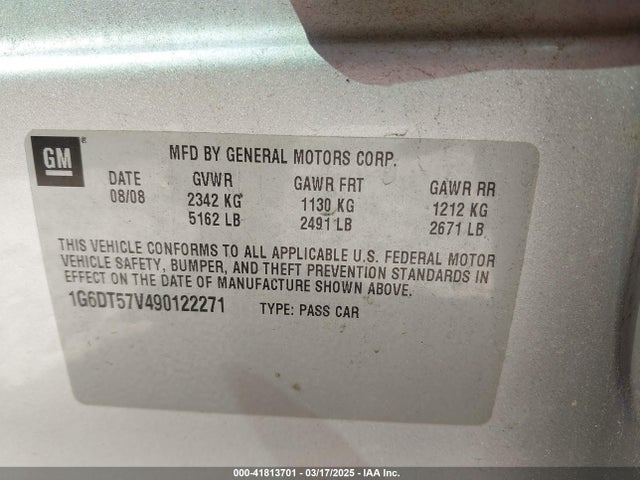 2009 CADILLAC CTS 1G6DT57V490122271 Photo 8