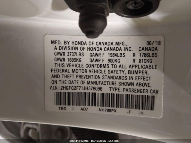 2HGFC2F71JH576096 Honda CIVIC EX