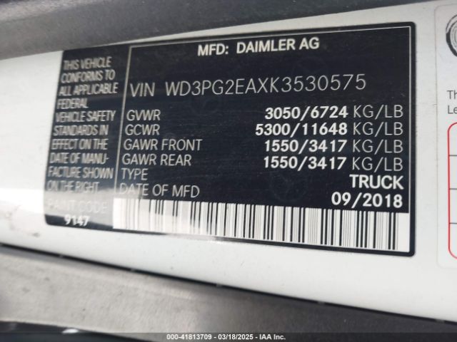 2019 MERCEDES-BENZ METRIS WD3PG2EAXK3530575 Photo 8