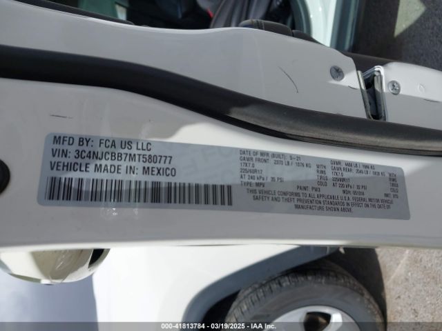3C4NJCBB7MT580777 Jeep Compass Latitude Fwd