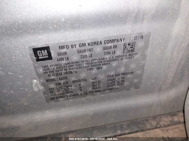 41813916 :رقم المزاد ، KL4CJESB7HB106610 vin ، 2017 Buick Encore Preferred مزاد بيع
