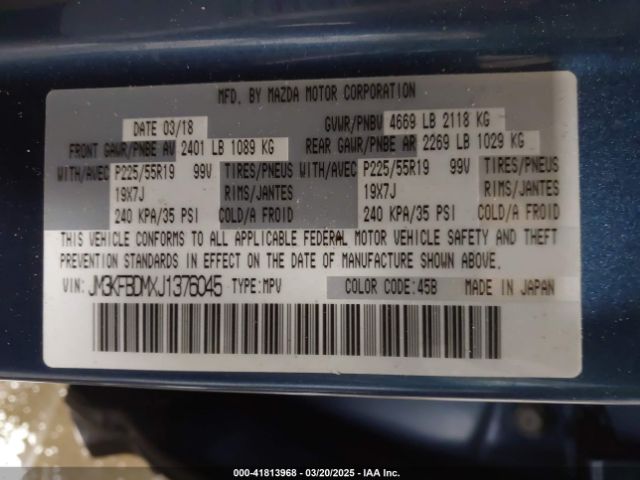 JM3KFBDMXJ1376045 Mazda Cx-5 Grand Touring