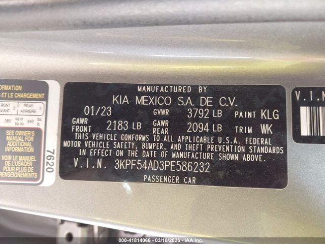 3KPF54AD3PE586232 KIA Forte Gt-line