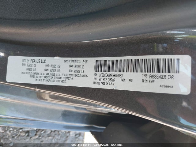 Chrysler 200 Limited 2015 1C3CCCAB4FN667823 Image 9