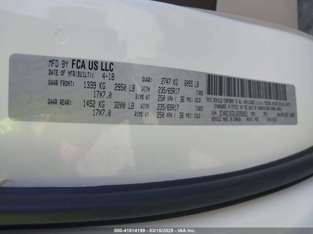 2C4RC1EG5JR293931 Chrysler Pacifica Touring L Plus