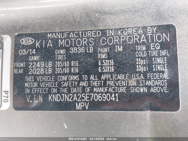 KIA Soul 2014 KNDJN2A25E7069041 Image 9