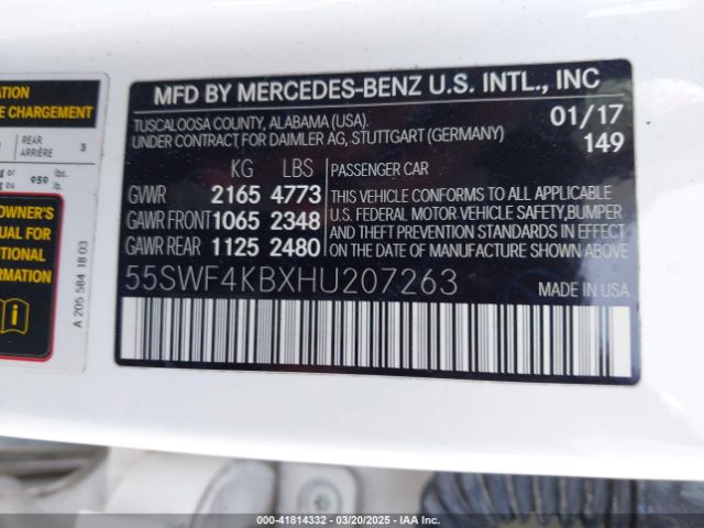 55SWF4KBXHU207263 Mercedes-Benz C 300 4matic/luxury 4matic/sport 4matic
