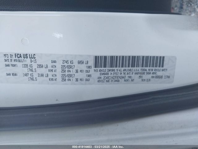2015 CHRYSLER TOWN & COUNTRY 2C4RC1HG7FR742447 Photo 8
