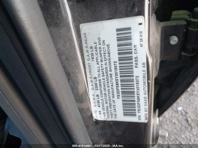 2000 SAAB 9-3 YS3DF58K5Y2015072 Photo 8