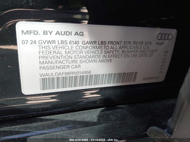 WAULDAF88RN014956 Audi A8 L 55 Tfsi Quattro Tiptronic