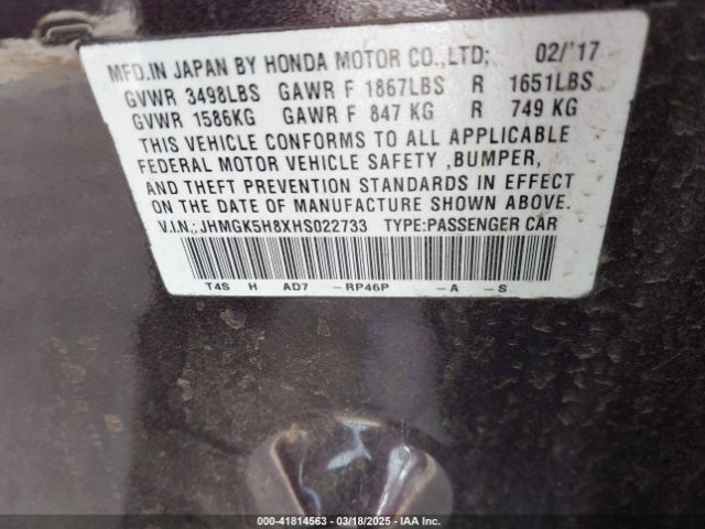 JHMGK5H8XHS022733 Honda Fit Ex-l