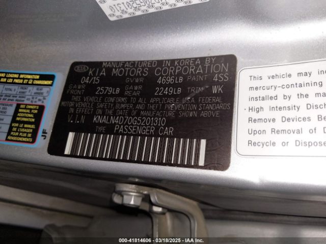 KNALN4D70G5201310 KIA Cadenza Limited