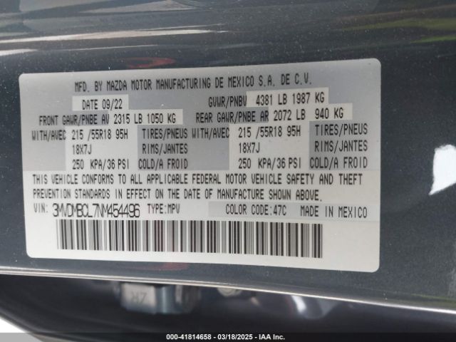 3MVDMBCL7NM454496 Mazda Cx-30 Carbon Edition