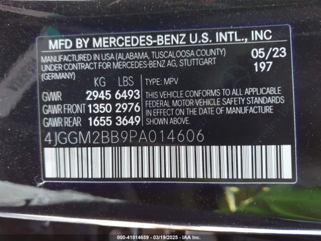 4JGGM2BB9PA014606 Mercedes-Benz ed