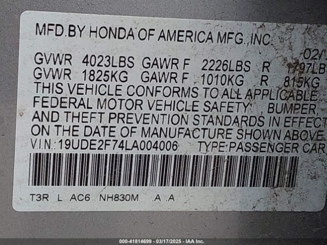 2020 ACURA ILX 19UDE2F74LA004006 Photo 8