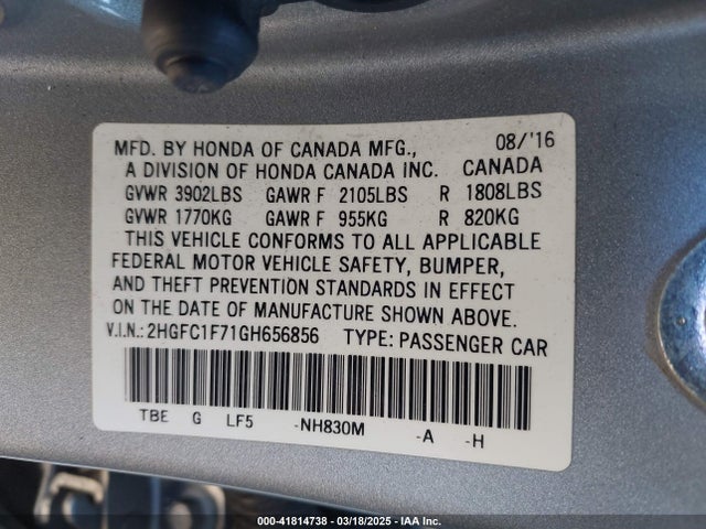 Honda Civic Ex-l 2016 2HGFC1F71GH656856 Image 9