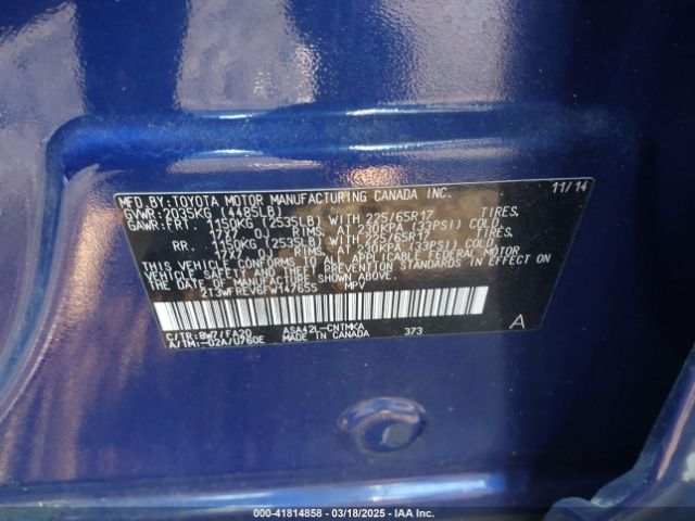 2T3WFREV6FW147655 Toyota Rav4 Xle
