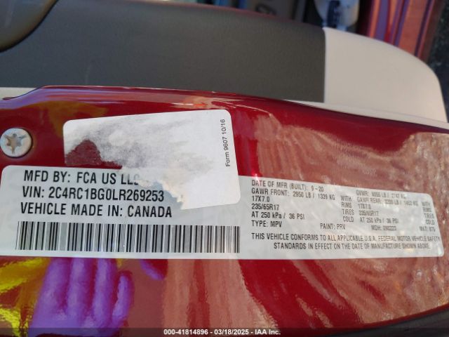2C4RC1BG0LR269253 Chrysler Pacifica Touring L