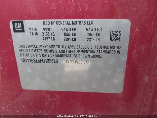 1G1115SL5FU138620 Chevrolet IMPALA 1LT