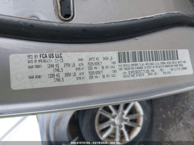 3C4PDCBG7GT171226 Dodge Journey Sxt