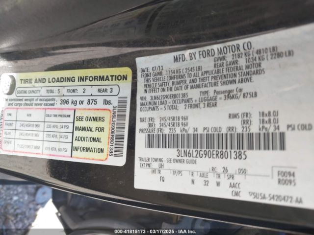 3LN6L2G90ER801385 Lincoln MKZ