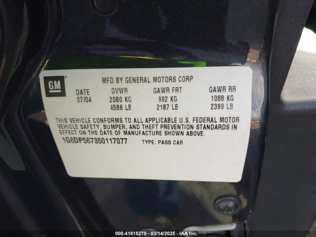 2005 CADILLAC CTS 1G6DP567350117077 Photo 8