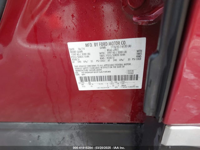 1FM5K8F8XFGA19548 Ford Explorer Limited