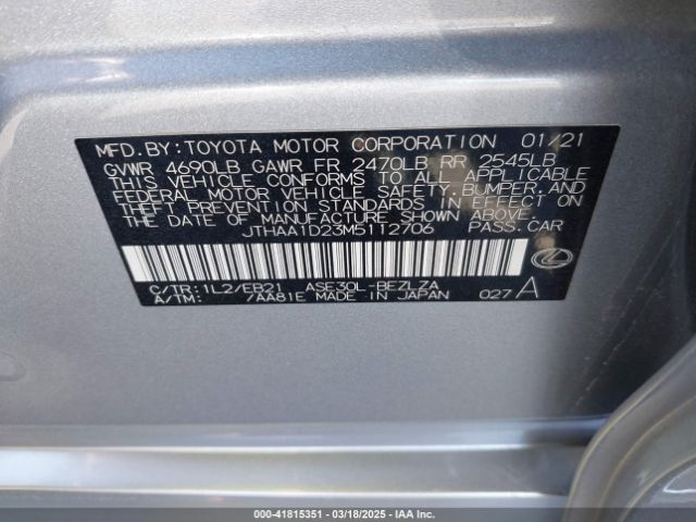 JTHAA1D23M5112706 Lexus IS 300