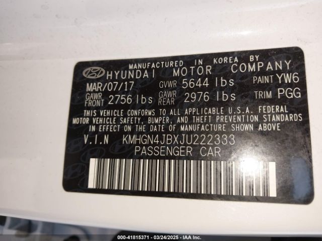 KMHGN4JBXJU222333 Genesis G80 3.3t Sport