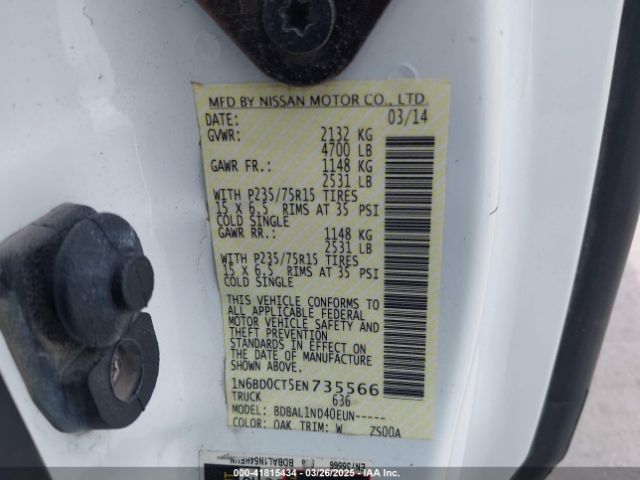 1N6BD0CT5EN735566 Nissan Frontier S/sv-i4