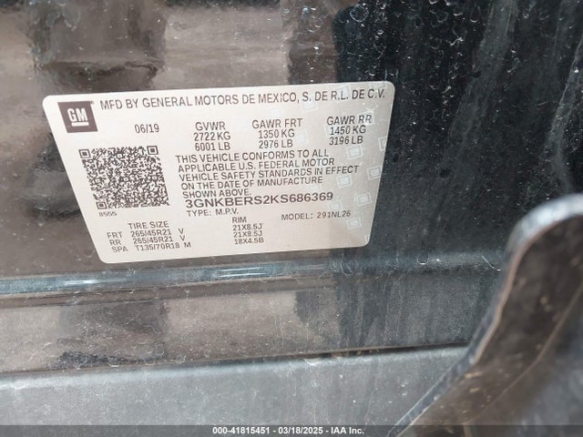 3GNKBERS2KS686369 Chevrolet BLAZER RS