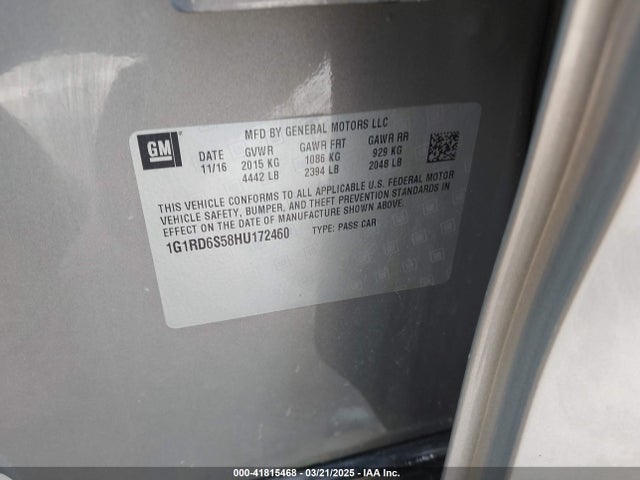 1G1RD6S58HU172460 Chevrolet Volt Premier