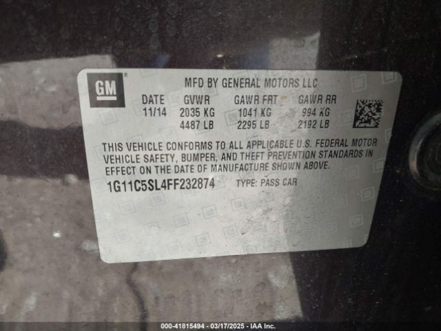 1G11C5SL4FF232874 Chevrolet MALIBU 1LT