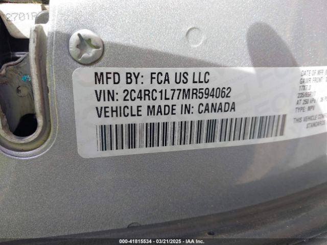 2021 CHRYSLER PACIFICA HYBRID 2C4RC1L77MR594062 Photo 8