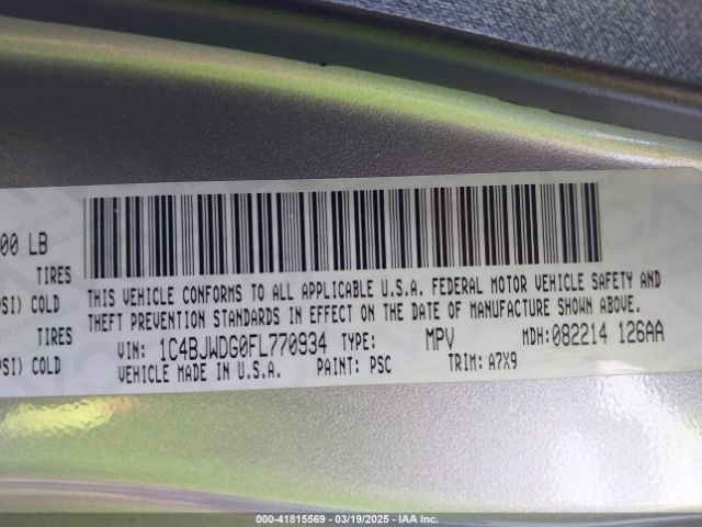 1C4BJWDG0FL770934 Jeep Wrangler Unlimited Sport