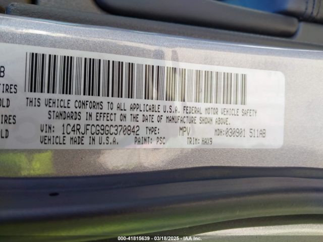 1C4RJFCG9GC370842 Jeep Grand Cherokee High Altitude