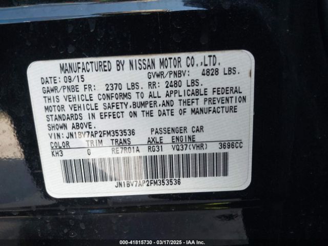JN1BV7AP2FM353536 Infiniti Q50
