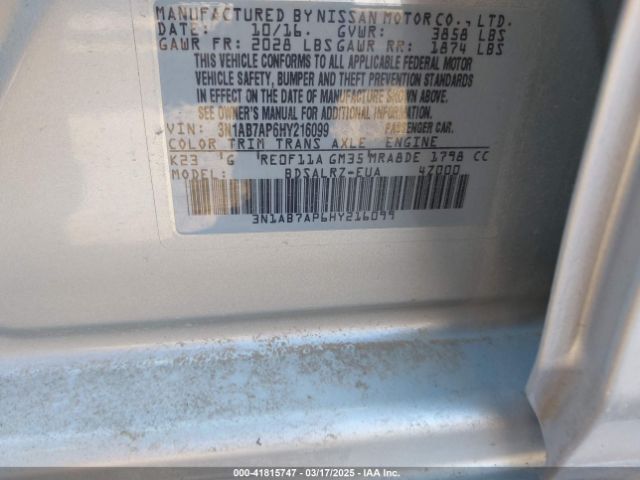 3N1AB7AP6HY216099 Nissan SENTRA SR